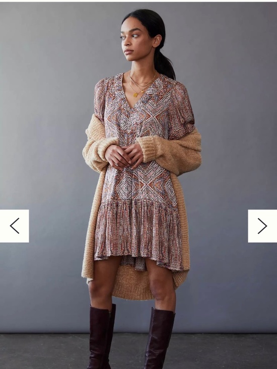 Anthropologie Dresses & Skirts - Anthropologie Midi Dress size XL lined Sabia Flounced Tunic Dress V-Neck Tiered